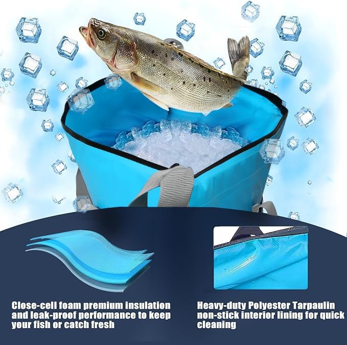 MORXPLOR Insulated Fish Cooler Bag for Fishing 41x17 47x17In 50x20In 60x24 72x30 80X40 Inches,Large Insulated Fish Kill Bag,Fishing Catch Bag Cooler with Water-resistant Zipper