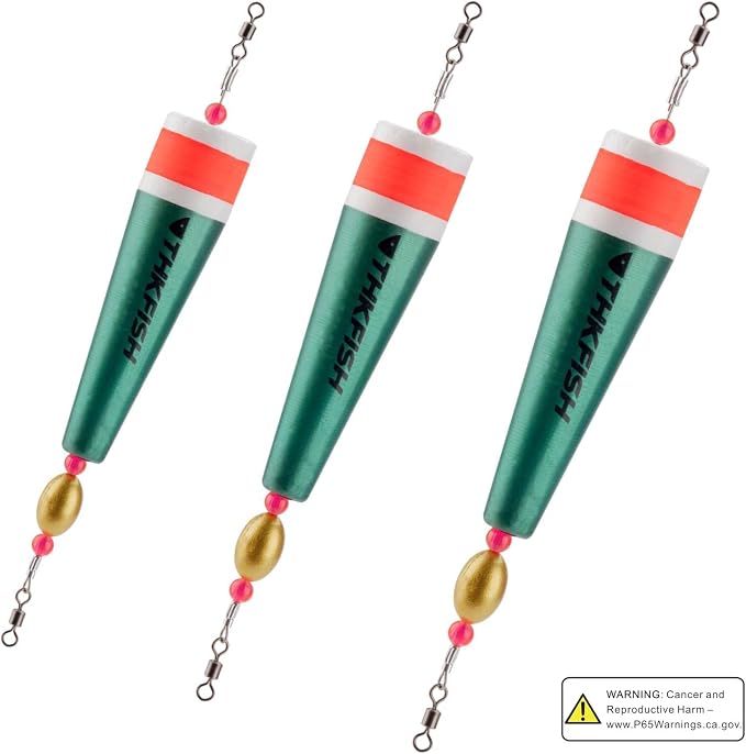 THKFISH Fishing Floats Bobbers Fishing Popping Cork Trout Float Rig Weighted Popping Floats Cork Trout Floats for Fishing Saltwater 4PCS