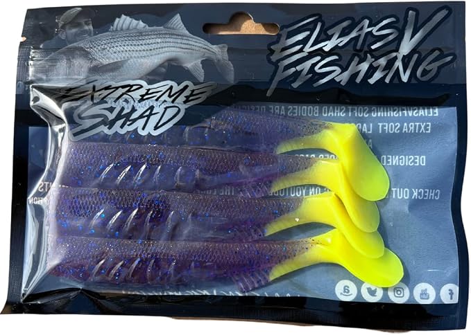 Extreme Paddle Tail Swim Baits - Soft Plastic Swimbaits, Premium Paddle Tail Swimbaits for Bass Fishing, Great Action Lifelike Saltwater Soft Swimbait Shad Lure