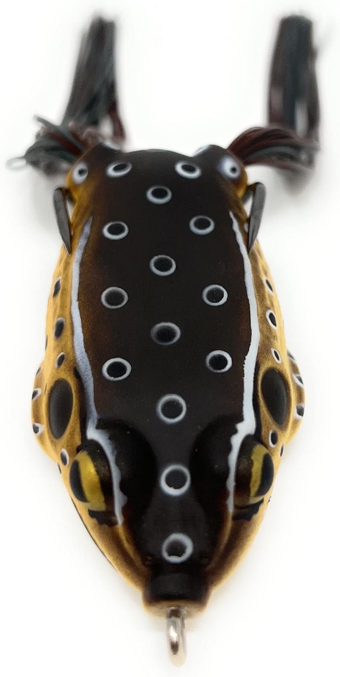 Reaction Tackle Hollow Body Frogs for Bass Fishing - Ultra Realistic Weedless Top Water Frog Lure for Bass, Snakehead, Pike and More - Floating Topwater Fishing Lures - 2 Pack