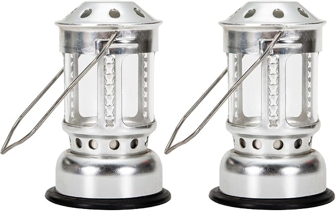 Candle Lantern Night, Portable Candle Lantern Night Fishing Hanging Outdoor Camping Aluminium Alloy Candle Lamp (2PCSSilver)