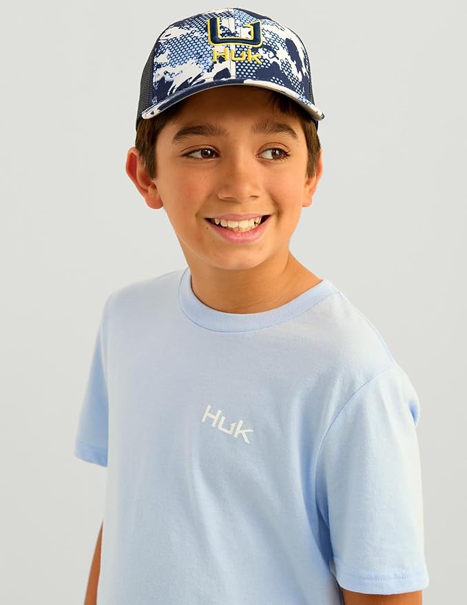 HUK boys Unisex Kids Short Sleeve Performance Tee, Kids Fishing T-shirt