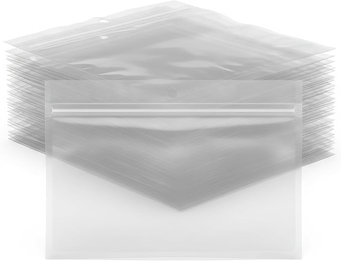 100 Pack Soft Plastic Baits Bags 7.5"x5.5" | Heavy-Duty Clear Lock Zipper Lure Packaging Bags - Leakproof Double-Sealed Zipper Storage for Soft Plastic Lures & Fishing Gear | Multiple Sizes