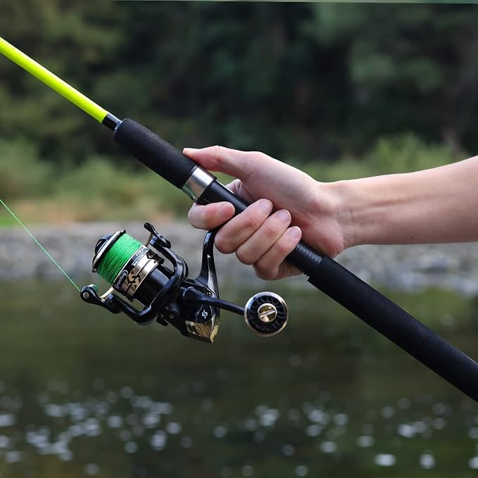 Sougayilang Catfish Fishing Rod and Reel Combo, 2-Piece Spinning Combo, Durable Graphite & Glass Blanks Fishing Pole for Crappie