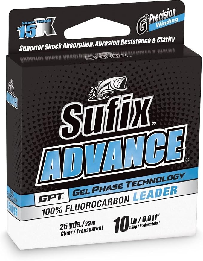 Sufix Advance Fluorocarbon Leader 10 lb Clear - 25 Yds