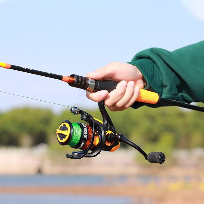 One Bass Fishing Rod and Reel Combo, Spinning Combo with SuperPolymer Handle