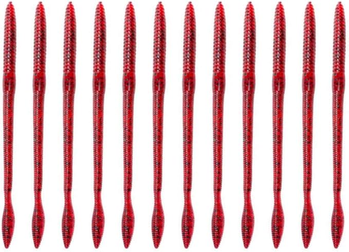 Strike King Lures FIN5-85 KVD Finesse Worm Soft Lure, 5"" Body Length, Red Bug, per 15", one Size