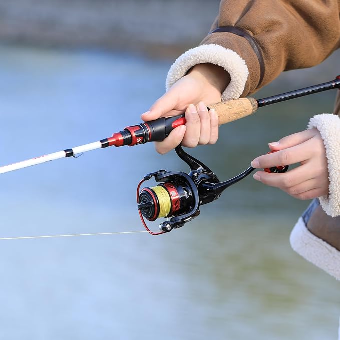 Sougayilang Spinning Combo, Medium Heavy Fishing Pole and 2000 Spinning Reel Set, Fishing Rod and Reel Commbo for Bass Fishing Tackle
