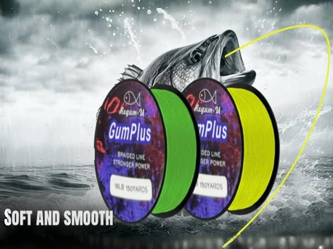 GumMAX 545/1093/1640yds 5-100LB 8X Braided Fishing Line Abrasion Resistant Superline Zero Stretch & Smaller Diameter Confuse & Never Fade in Saltwater and Freshwater
