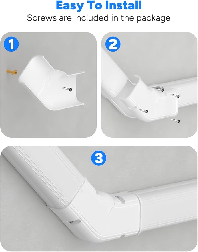 Flat Elbow, Flexible Level Bend Cover Line Set Cover Kit Accessories for Ductless Air Conditioners and Heat Pumps, PVC Decorative Upgraded UV-Proof Strong& Durable (4" Flexible)