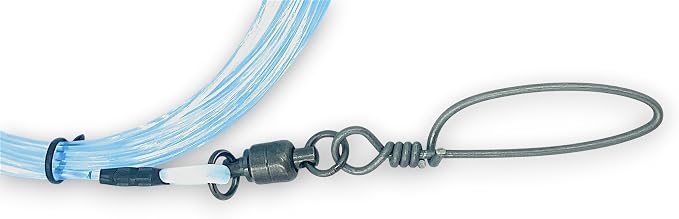 Wahoo Shock Leader for High Speed Trolling. 250-400lb Test Available, with Ball Bearing snap Swivel.