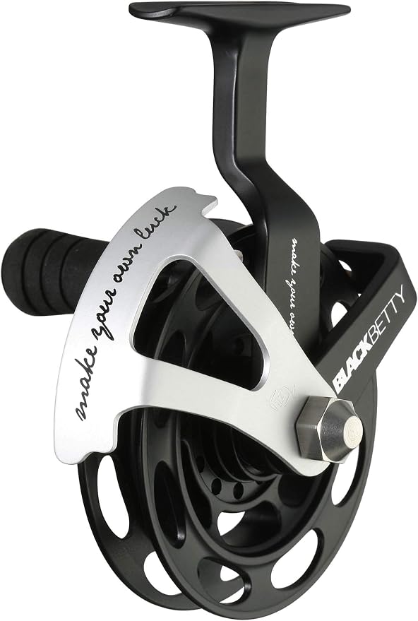 13 FISHING - Black Betty - Inline Ice Fishing Reel - 1:1 Gear Ratio - Left Hand Retrieve + Right Hand Retrieve Interchangeable - BB2015
