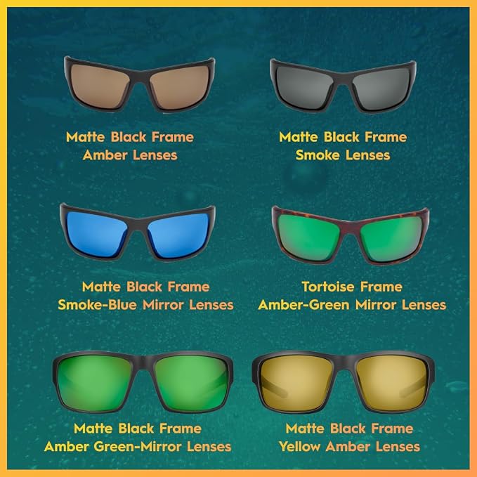 Flying Fisherman Sand Bank Polarized Sunglasses for Men, Women, Fishing, Boating, Outdoor Sports, 100% UV Protection