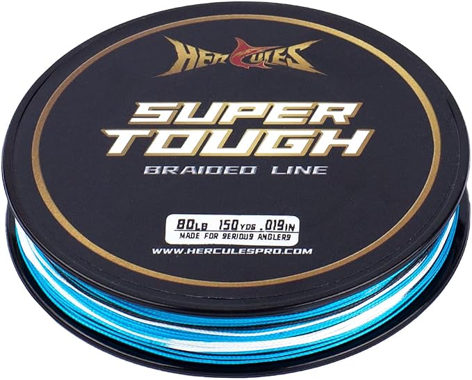 HERCULES Super Tough Braided Fishing Line 4 Strands / 8 Strands, 4lb - 160lb Braid Lines, 150/300/500/1000 Yards for Saltwater