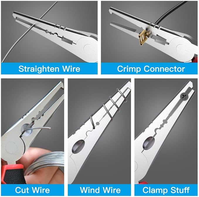 SNAIL TRAIL 7'' Fishing Pliers, Angled Head Split Ring Pliers, Auto-Open by Magnets, Corrosion Resistant Fish Hook Remover, Saltwater Crimping Shot & Wire Cutter Tool