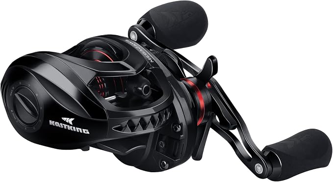 KastKing MegaJaws Elite Baitcasting Fishing Reel, New AutoMag Dual Braking System, Only 6.7oz, 17.64 LBs Carbon Fiber Drag, 11+1 Shielded BB, High Speed 5.4:1 to 9.1:1 Gear Ratios