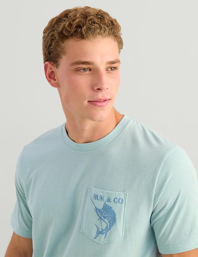 HUK Mens Performance Fishing Logo Tee, Short Sleeve T-Shirt for Men