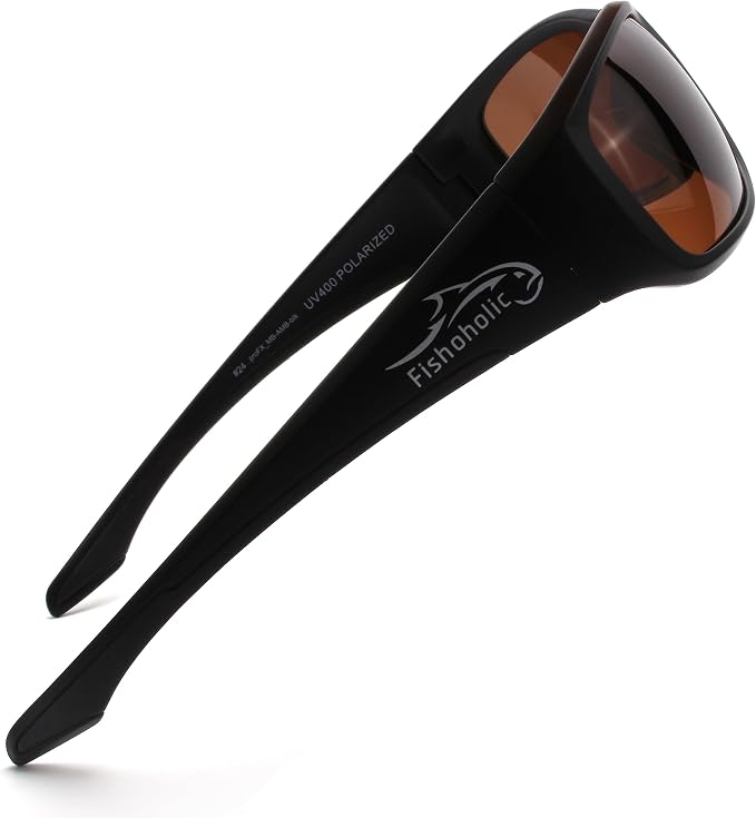 Fishoholic Pro Series Polarized Fishing Sunglasses with Rubber - UV400 Sun Protection Fishing Gift