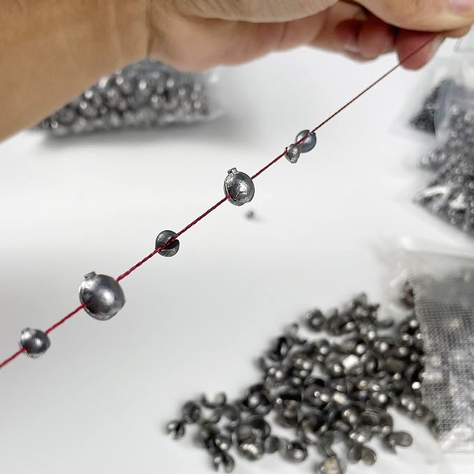 Removable Split-Shot,500Pcs Lead Sinking Split Shots Fishing Sinkers,Fishing Weights Sinkers