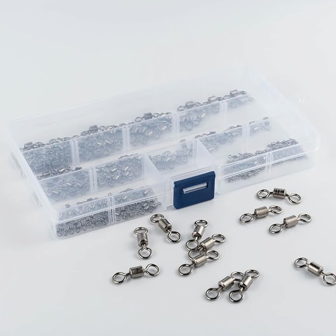 Dr.Fish Barrel Fishing Swivels, Available from #12-#12/0, Stainless Swivels Fishing Tackle Saltwater, Freshwater, Leader/Line/Lure Connector