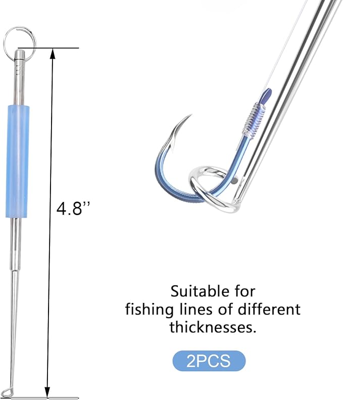 Medsuo 2pcs Stainless Steel Fishing Unhooking Disgorgers Portable Fishing Hook Remover Tools Fishing Supplies for Lake Fishing River Fishing Sea Fishing