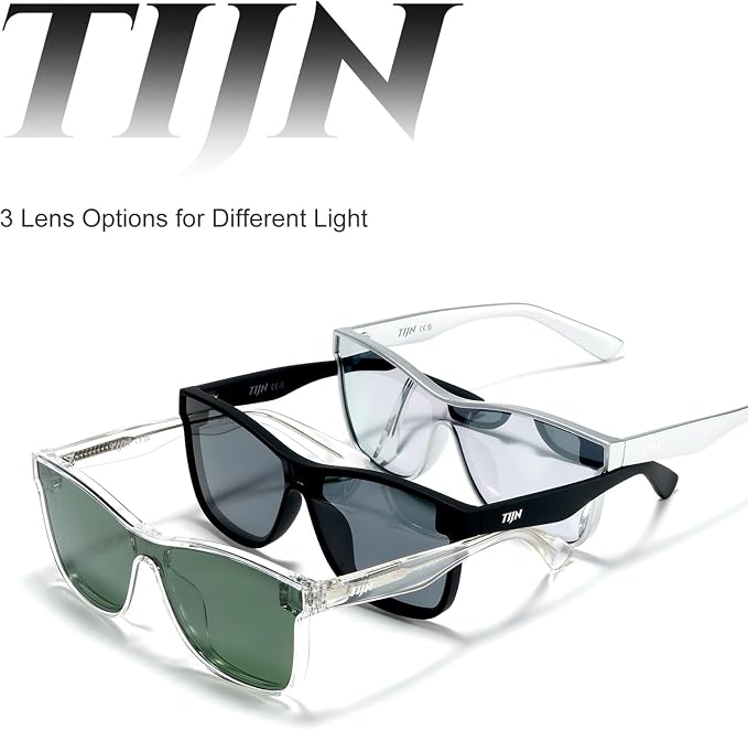 TIJN Polarized Fishing Sunglasses for Men Women UV400 Protection,Wraparound Outdoor Sports Glasses for Fishing,Hiking