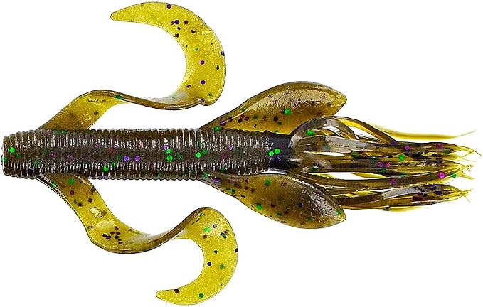 Yamamoto 4" Kreature Realistic Soft Plastic Fishing Lure Baits with Wings and Free-Flowing Skirt - 7 Pack