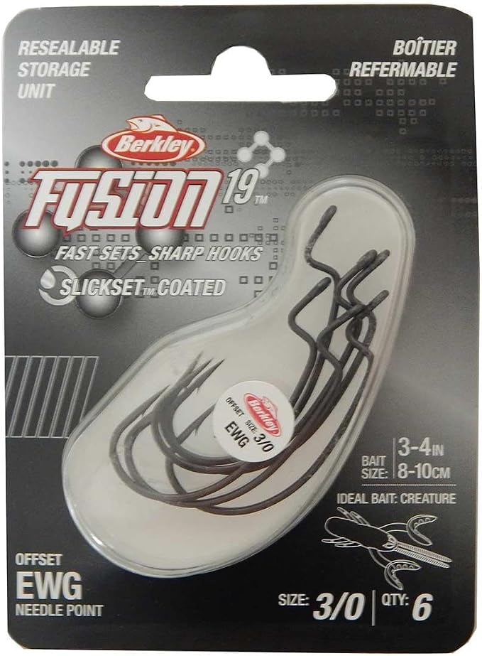 Berkley Fusion19 Wide Gap Live Bait Hooks, Size 4 Fishing Hooks, Needle Point with SlickSet Coating for Easy Penetration, Forged for Added Strength