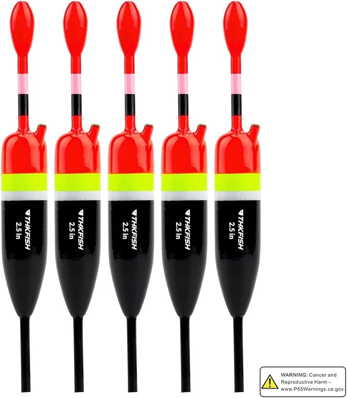 THKFISH Fishing Bobbers Fishing Floats and Bobbers Slip Bobbers for Fishing Balsa Floats Crappie Fishing Bobbers 1/6oz(3.47"X0.47"X6.73") 3/8oz(3.84"X0.6"X 7.2") 1/2oz(4.13"X0.75"X7.87")