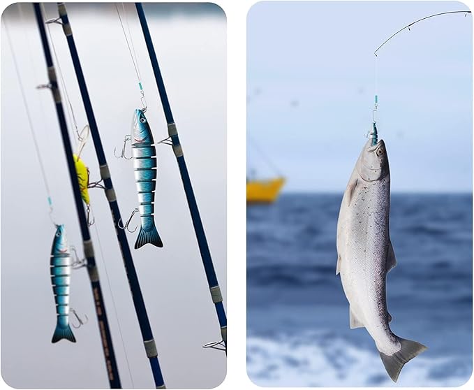 Fluorocarbon Fishing Leader Line with Swivels Snap Kits Connect Tackle Lures Rig or Hooks, High Strength Tooth Proof Fishing Leader Line for Saltwater Freshwater