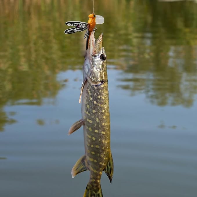 Topwater Fishing Lures Insect Fishing Lures Dragonfly Fishing Lures Dragonfly Lure Fishing Bait with Hooks for Outdoor Fishing Tools