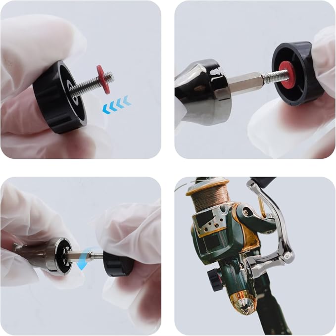 Crapyt Fishing Reel Handle Fishing Wheel Grasp Spinning Crank Handle Arm Grip Part Knob Tackle Wheel Ball Shake Rotary Knob