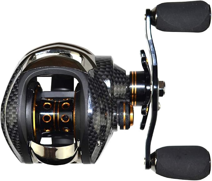 FISHDROPS Baitcasting Reels, 17+1BB Magnetic/Centrifugal Brake Systems Baitcaster Reel, High-Speed Gear Ratio 7.0 Ultra Smooth Low Profile Baitcast Fishing Reel
