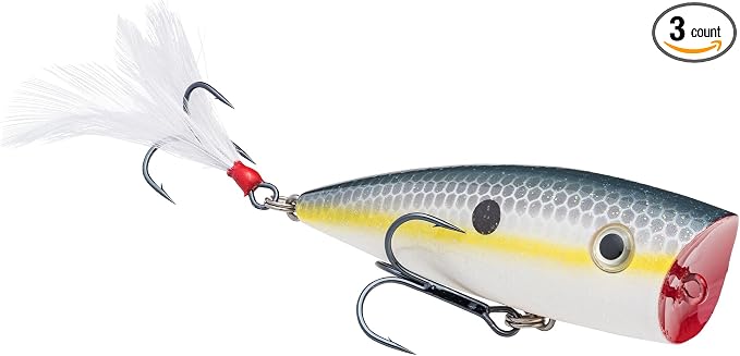 Strike King KVD Splash Fishing Lure, Topwater Popper, Sexy Shad, 3/8-Ounce, 1 Count (Pack of 3)