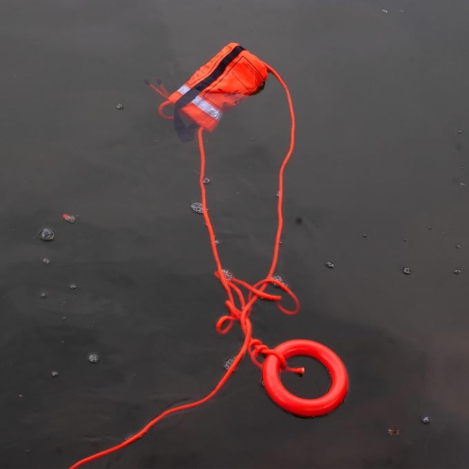 NTR Water Rescue Throw Bag with 50/70/98 Feet of Rope in 3/10 Inch Tensile Strength Rated to 1844lbs, Throwable Device for Kayaking and Rafting, Safety Equipment for Raft and Boat
