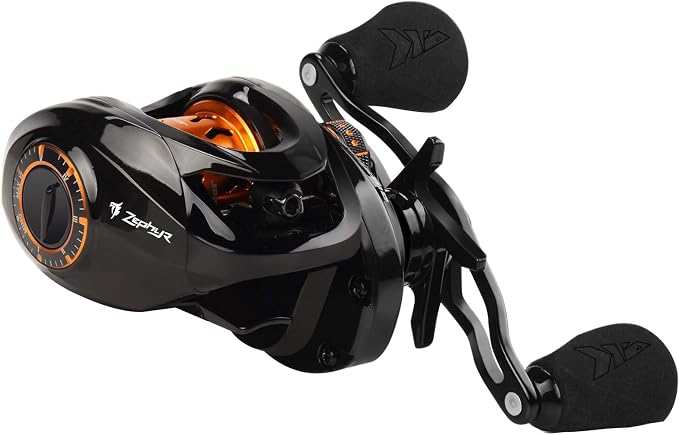 KastKing Zephyr Bait Finesse Baitcasting Reel, Carbon Fiber Fishing Reel - Drag Clicker Version, 7.2:1 Gear Ratio Fishing Reel - 5.6oz Lightweight Bait Finesse System Casting Reel
