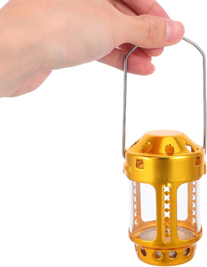 Toddmomy Candle Lantern: Portable Aluminum Alloy Camping Lantern Vintage Tea Light Design Hanging Lamp for Night Fishing Outdoor Adventures and Family Camping