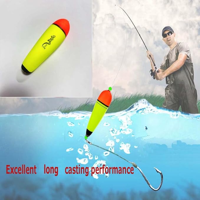 6 pcs Slip Bobbers Floats EVA-Slider-Bobbers Slip Corks Catfish Bobbers Assortment EVA Foam 80g, 50g, 30g,15g