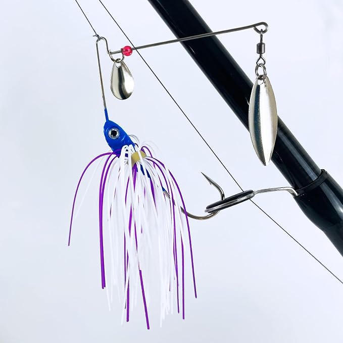 6 Pcs Bass Spinner Baits, Spinnerbait Fishing Lures Hard Metal Swimbait for Bass Pike Trout Salmon