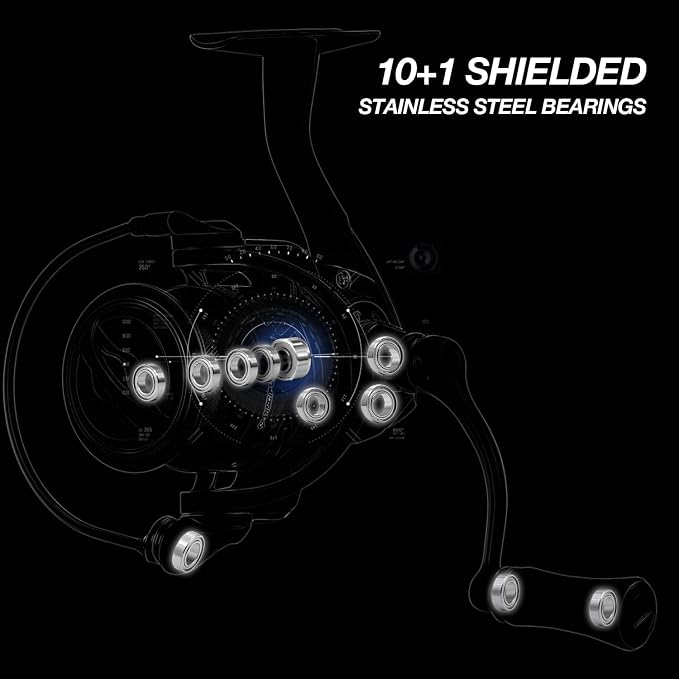 Piscifun Carbon X Spinning Reels, Light to 5.1oz, Carbon Frame and Rotor, 33LBs Max Drag, 10+1 Shielded BB, 5.2:1/6.2:1 High Speed Gear Ratio, Smooth Powerful Saltwater Freshwater Spinning Reel