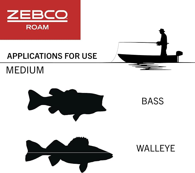 Zebco Roam Spinning Reel and Fishing Rod Combo, 6-Foot Fiberglass Fishing Pole, Split ComfortGrip Handle, Soft-Touch Handle Knob, Changeable Right- or Left-Hand Retrieve