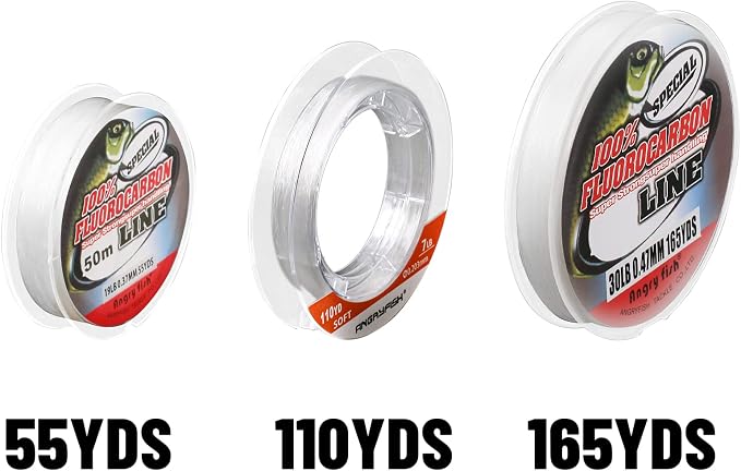 ANGRYFISH 100% Fluorocarbon Fishing Line and Fluorocarbon Leader-Invisible Underwater-Faster Sinking- Ultralow Stretch(2-30LB)