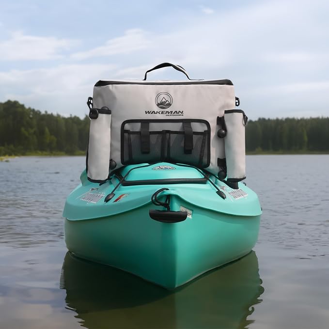 Kayak Cooler - 18L Seat Back Fishing Cooler - Water-Resistant Insulated Bag - 8-12 Hour Cooling Time - Kayak Accessories by Wakeman Outdoors