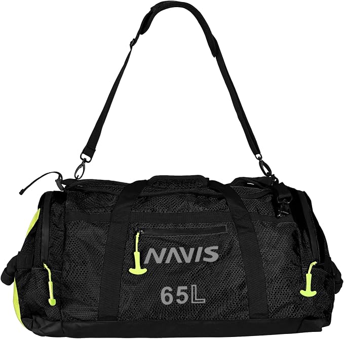 Sailing Duffel – High-Capacity Waterproof Dry Bag for Watersports and Fishing(Black,65L)
