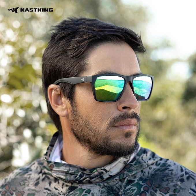 KastKing Beartrap Polarized Sports Fishing Sunglasses, With PuriVex Protective Lens Coating, Square Frame Design, Men Women