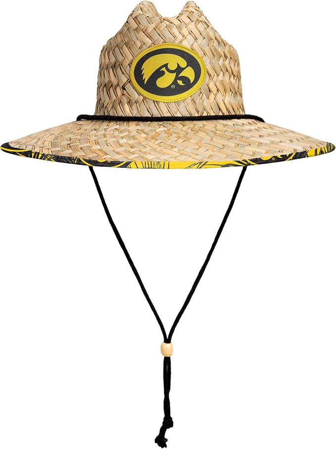 FOCO Men's NCAA College Team Logo Floral Straw Sun Hat