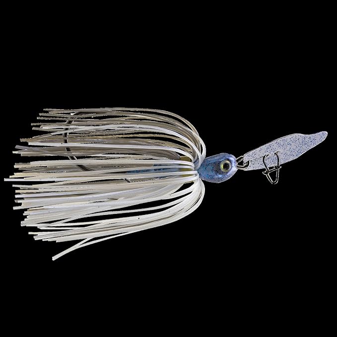 Strike King Thunder Cricket Fishing Lure, Vibrating Swim Jig, Silver Blade, 4/0 Jungle-Style Flipping Hook
