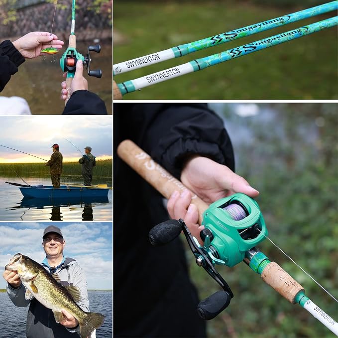 Sougayilang Fishing Rods Ultra Light Rods 2 Pieces Cork Handle Spinning &Baitcasting Rod for Trout Crappie -5'6"