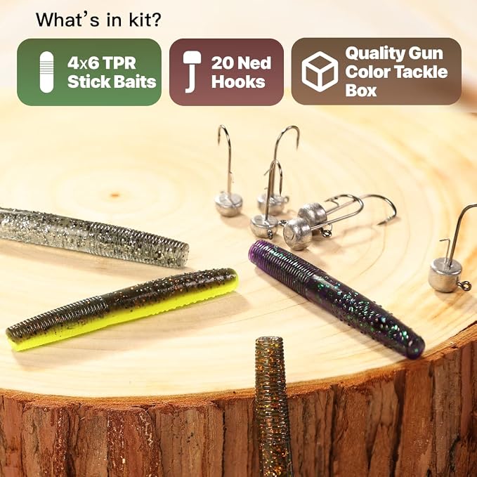 Ned Rig Baits Kit,TRD Soft Plastic Worms or Crawfish for Bass Fishing