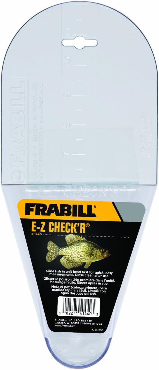 Frabill EZ Crappie Check'R Fish Measurer, Measures up to 12 In. Crappie Measuring Device, Quick and Easy Alternative to Fishing Measuring Tape, Durable Construction, Easy to Clean